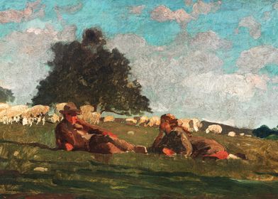 Boy and Girl in a Field 