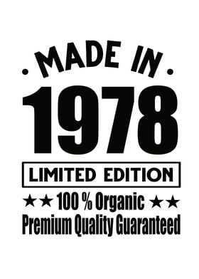 Made In 1978 Vintage Retro