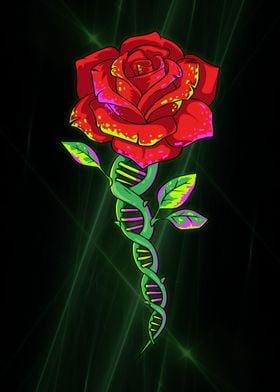 Biopunk Red Rose DNA