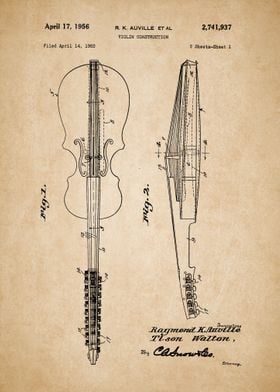 Violin Patent Blueprint