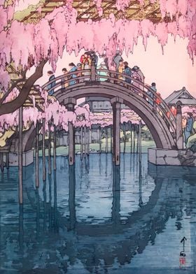 Ukiyo e Kameido Bridge