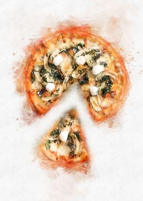 pizza watercolor