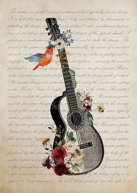 Guitar with Flowers