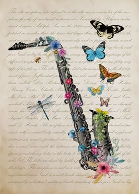 Saxophone with Flowers