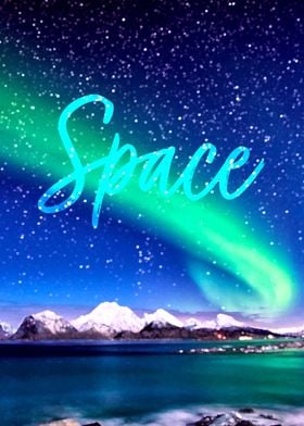 Space Art Aurora Stars