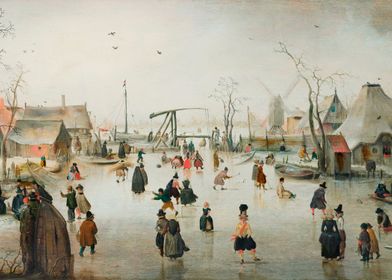 Ice skating in a Village 