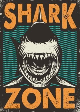 Vintage shark poster