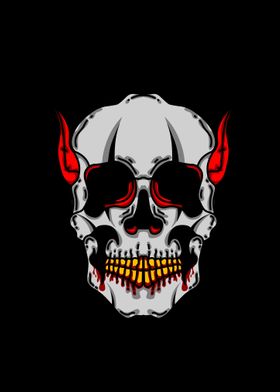 skull horn red