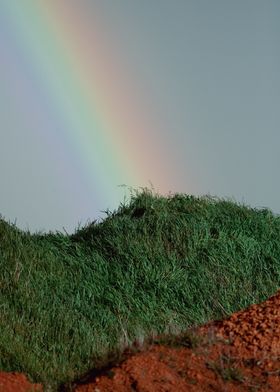 Rainbow Over Blown Grass