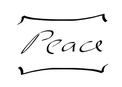 Peace Word Line Art