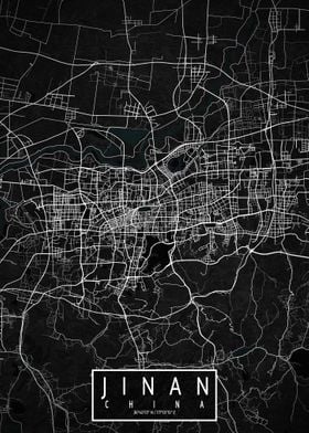 Jinan City Map Dark