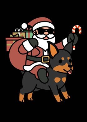 Doberman Santa Claus 