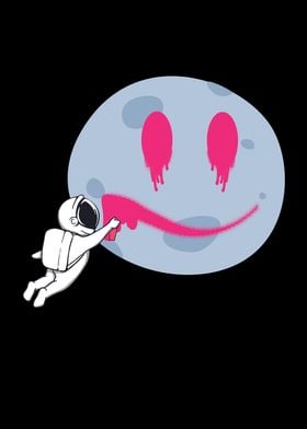 Moon Astronaut Graffiti