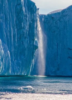 Waterfall in glacier