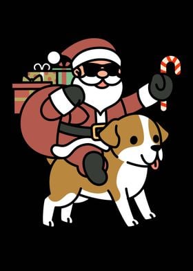 Bulldog Santa Claus