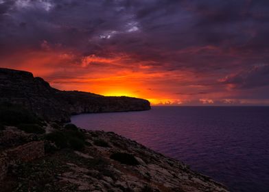 Malta Island At Sunrise