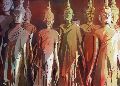 Standing Buddha statues