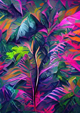 Tropical paradise leaves