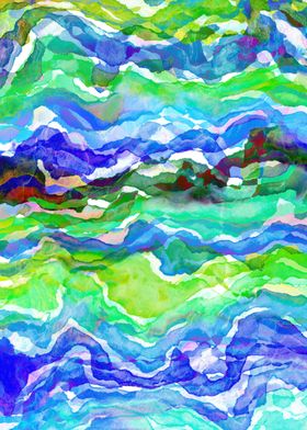 Turquoise Watercolor Waves