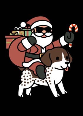 Pointer Dog Santa Claus