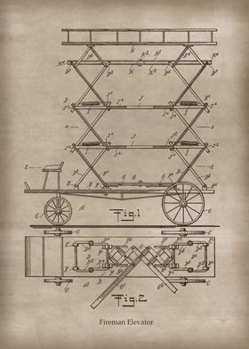 Vintage Fireman Elevator