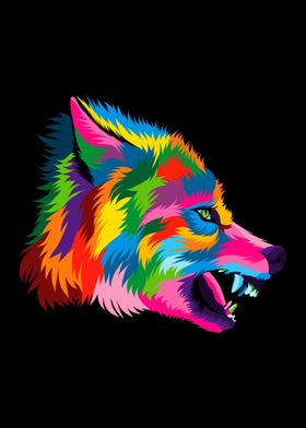 Wolf Head Colorful