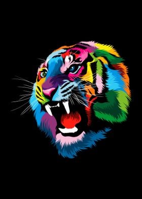 Tiger Head Colorful