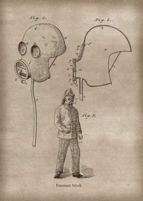 Vintage Fireman Mask