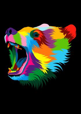 Bear Head Colorful