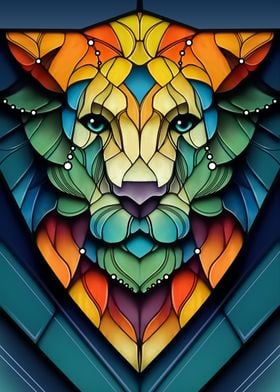 Glasswork lion 