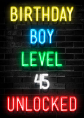 BIRTHDAY BOY LEVEL 45