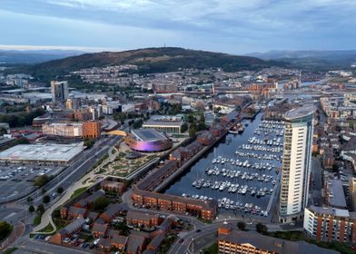 Swansea City by drone