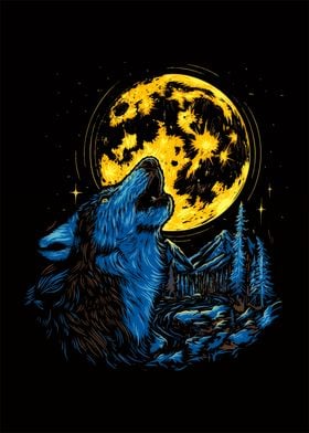 Howling Wolf Moon Art