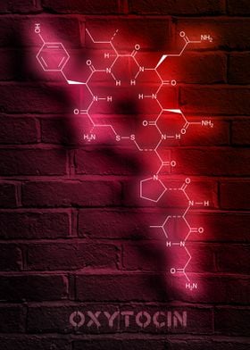 Oxytocin molecule neon