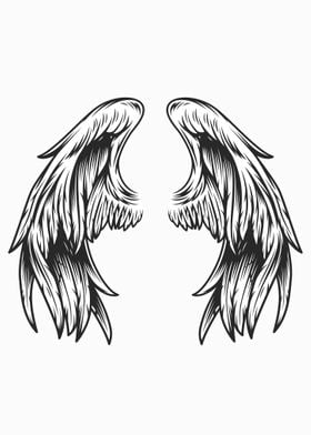 Vintage angel wings