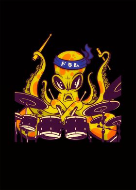 Octopus Drummer Music Art
