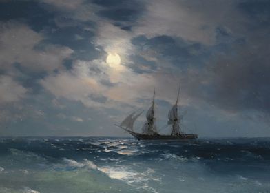 The Brig in Moonlight