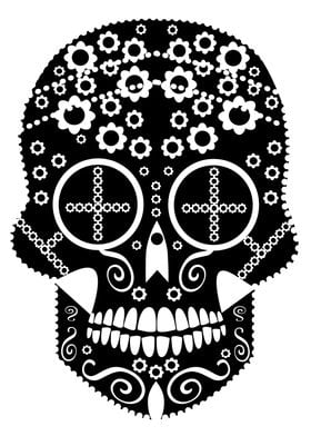 Skull icon totem black and