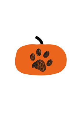 Pumpkin with doodle paw 