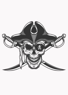 skull in pirate hat