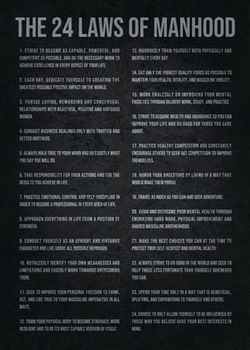 24 Laws Of Manhood