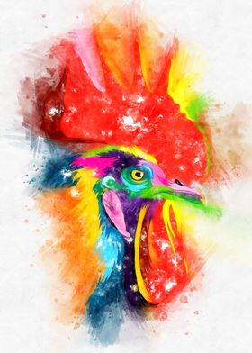 Cock Head Watercolor