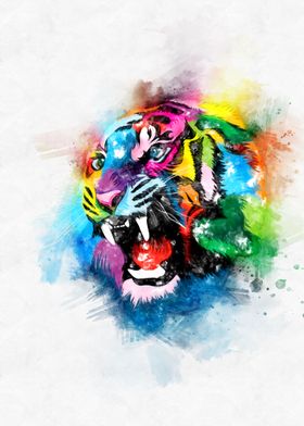 Tiger Head Watercolor