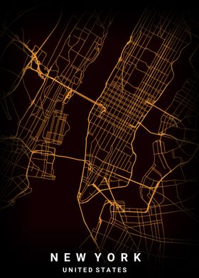 new york city map dark