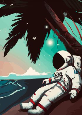 Astronaut pensive