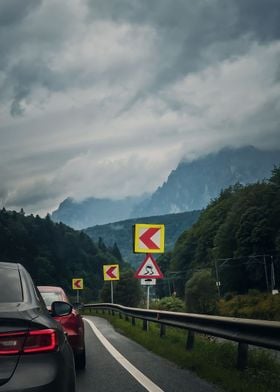 Car moving on a serpentine