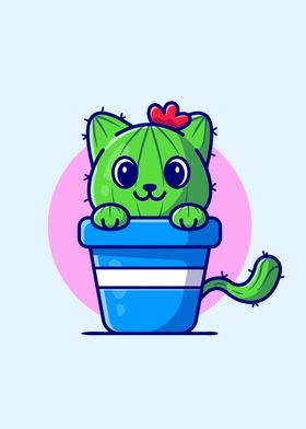 Cute cat cactus