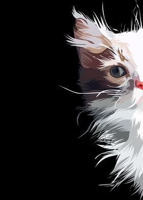 Pet cat in vector style