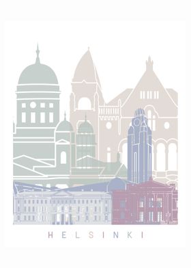 HELSINKI SKYLINE POSTER 