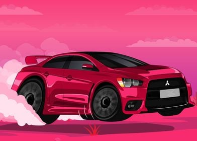 Mitsubishi Evo Cartoon